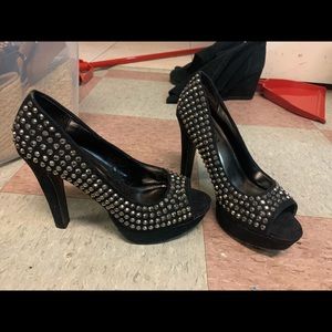 Studded Black Heel
